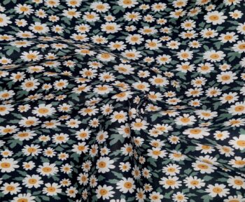 100% Cotton Fabric (Floral Black White)